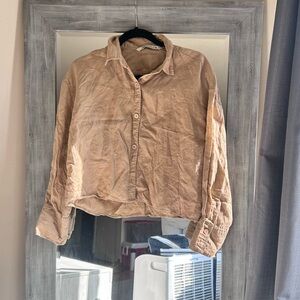 Zara Beige Collared Shirt
